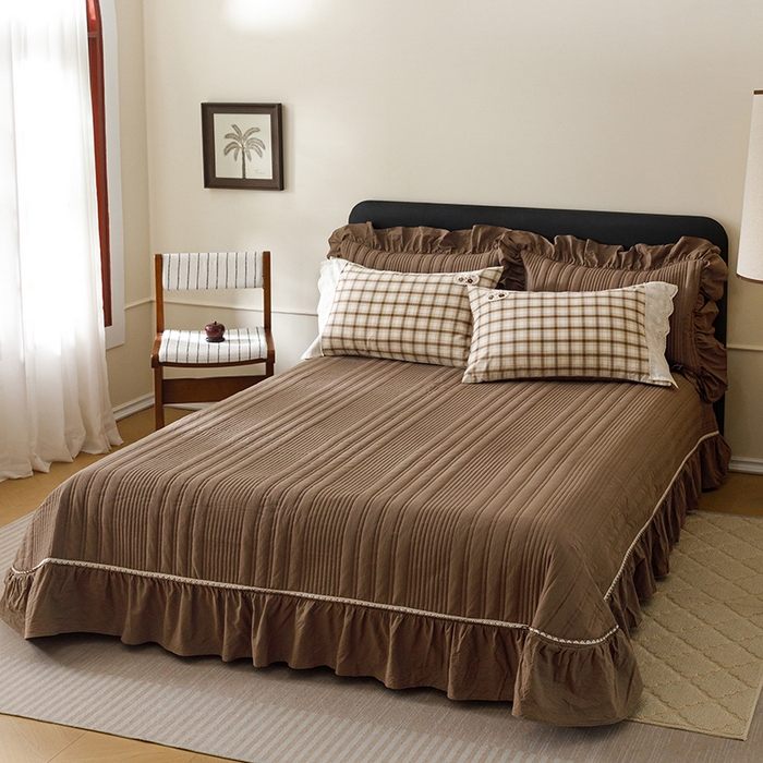 91家纺网 家纺一手货源 找家纺 菊上家纺 2026新品全棉高密水洗床盖四件套-米兰系列 米兰-米