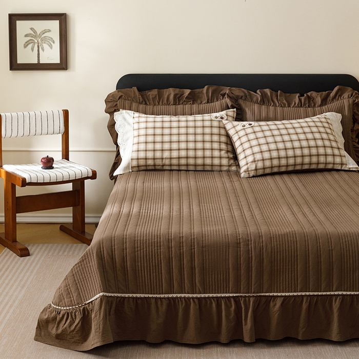 91家纺网 家纺一手货源 找家纺 菊上家纺 2026新品全棉高密水洗床盖四件套-米兰系列 米兰-米