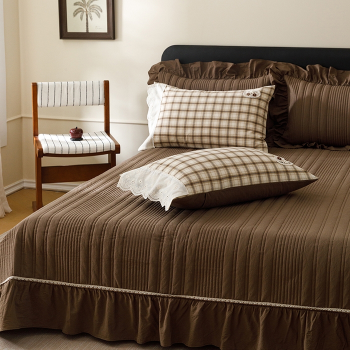 91家纺网 家纺一手货源 找家纺 菊上家纺 2026新品全棉高密水洗床盖四件套-米兰系列 米兰-米