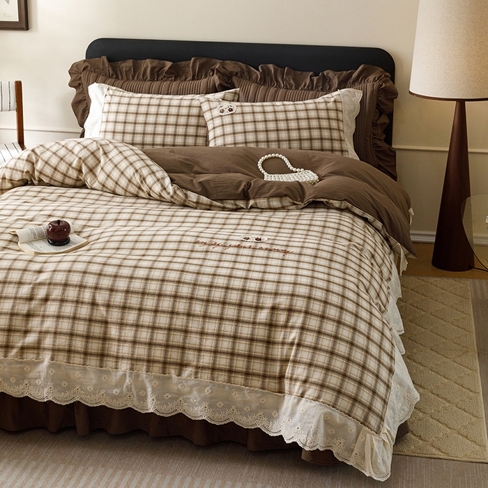 91家纺网 家纺一手货源 找家纺 菊上家纺 2026新品全棉高密水洗床盖四件套-米兰系列 米兰-米