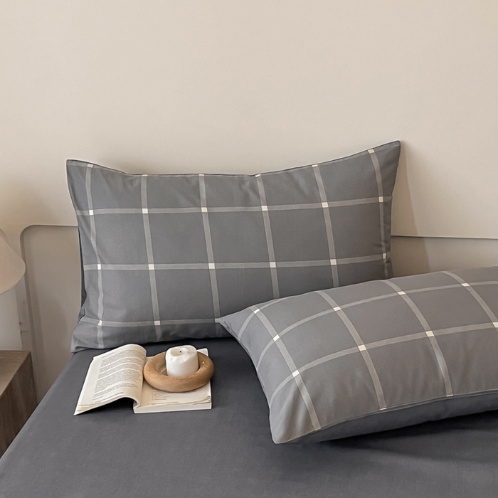 91家纺网 家纺一手货源 找家纺 涵宸家纺 2026新款全棉印花四件套-良品-场景二 麦田-灰