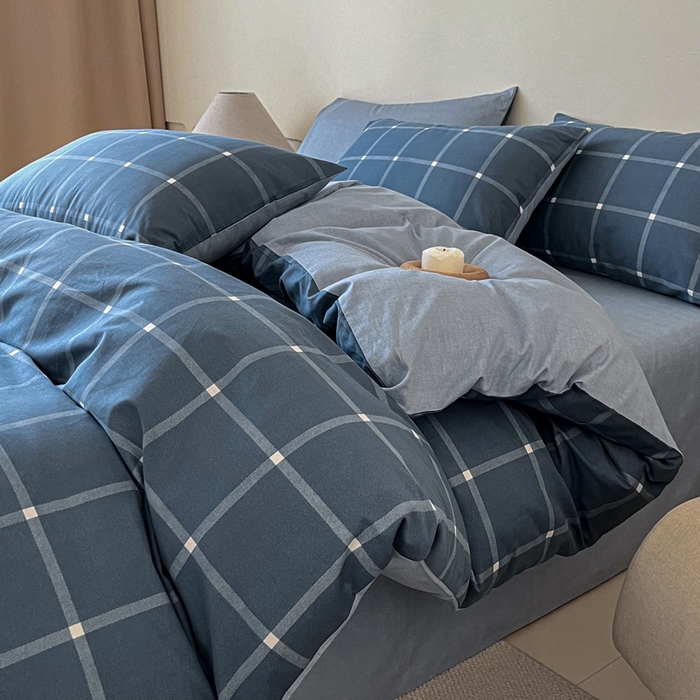 涵宸家纺 2026新款全棉印花四件套-良品-场景二 麦田-兰