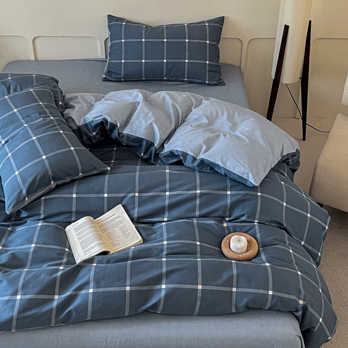 91家纺网 家纺一手货源 找家纺 涵宸家纺 2026新款全棉印花四件套-良品-场景二 麦田-兰