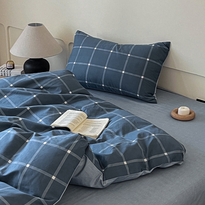 91家纺网 家纺一手货源 找家纺 涵宸家纺 2026新款全棉印花四件套-良品-场景二 麦田-兰