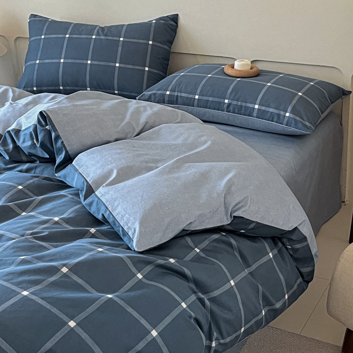 91家纺网 家纺一手货源 找家纺 涵宸家纺 2026新款全棉印花四件套-良品-场景二 麦田-兰