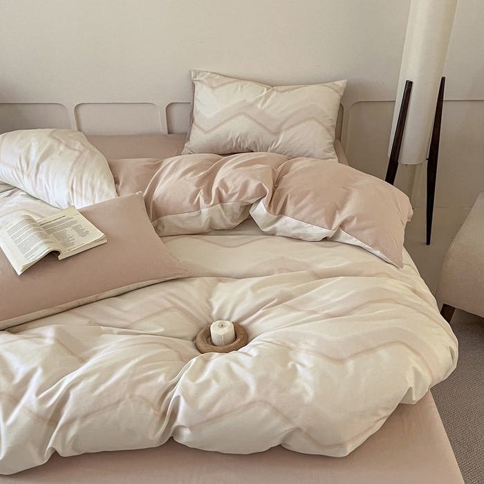 91家纺网 家纺一手货源 找家纺 涵宸家纺 2026新款全棉印花四件套-良品-场景二 摩卡