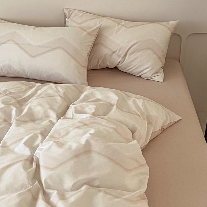 91家纺网 家纺一手货源 找家纺 涵宸家纺 2026新款全棉印花四件套-良品-场景二 摩卡