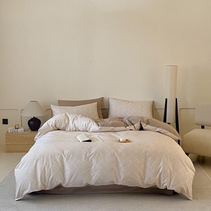 91家纺网 家纺一手货源 找家纺 涵宸家纺 2026新款全棉印花四件套-良品-场景二 浅忆