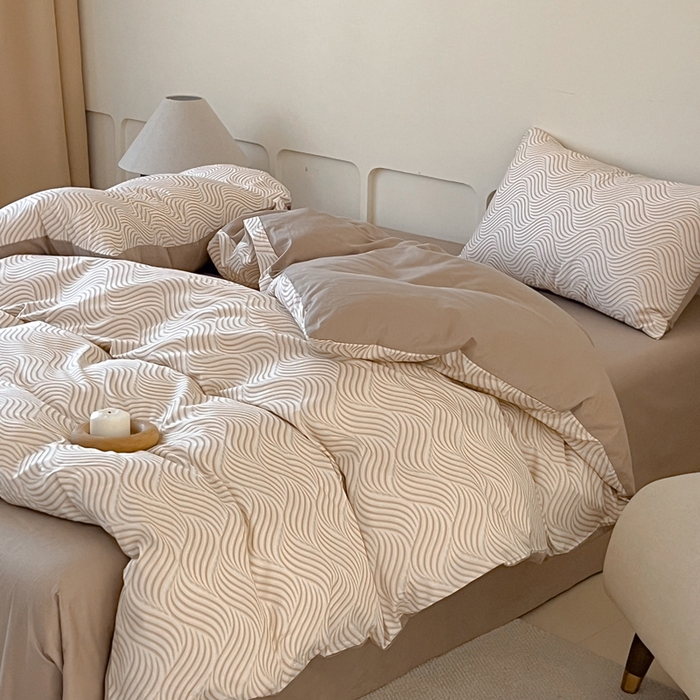 91家纺网 家纺一手货源 找家纺 涵宸家纺 2026新款全棉印花四件套-良品-场景二 浅忆