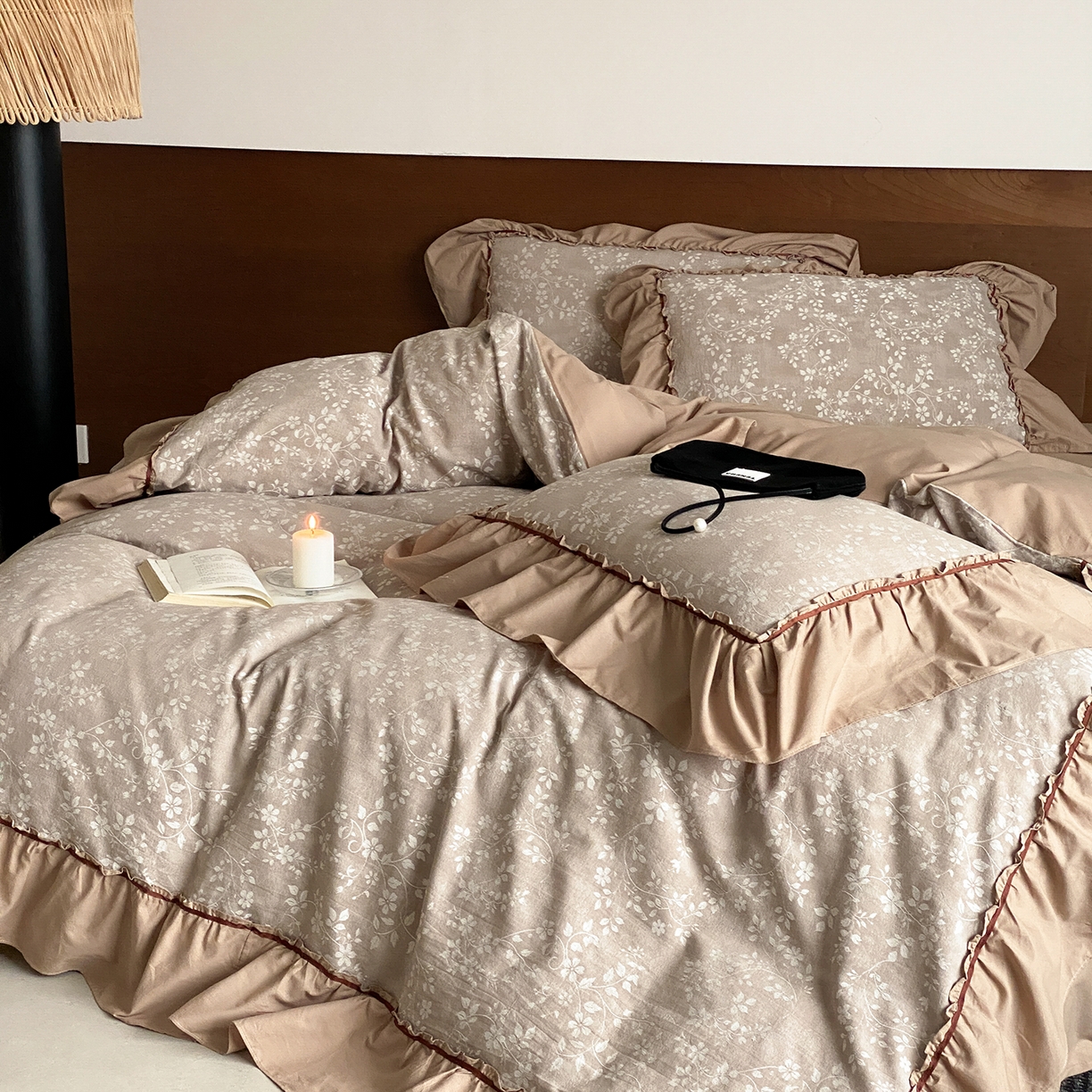 91家纺网 家纺一手货源 找家纺 曼布缇 2026新品全棉色织提花四件套-曼妮会员减20 控价：券后348元起 曼妮-摩卡