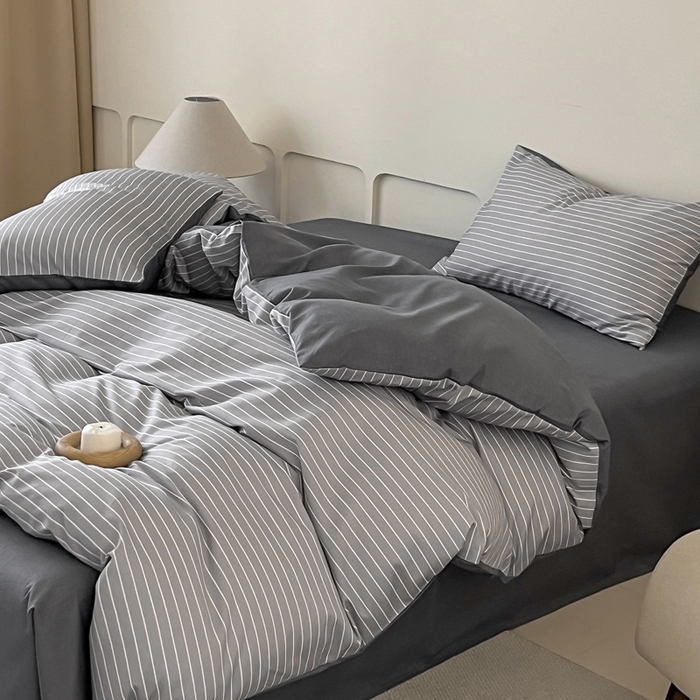 91家纺网 家纺一手货源 找家纺 涵宸家纺 2026新款全棉印花四件套-良品-场景二 英伦-浅灰