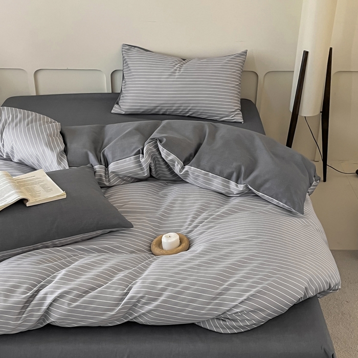 91家纺网 家纺一手货源 找家纺 涵宸家纺 2026新款全棉印花四件套-良品-场景二 英伦-浅灰