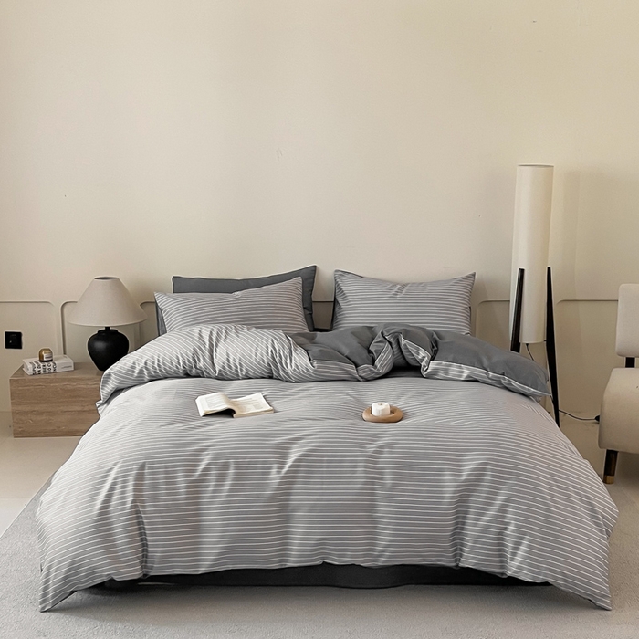 91家纺网 家纺一手货源 找家纺 涵宸家纺 2026新款全棉印花四件套-良品-场景二 英伦-浅灰