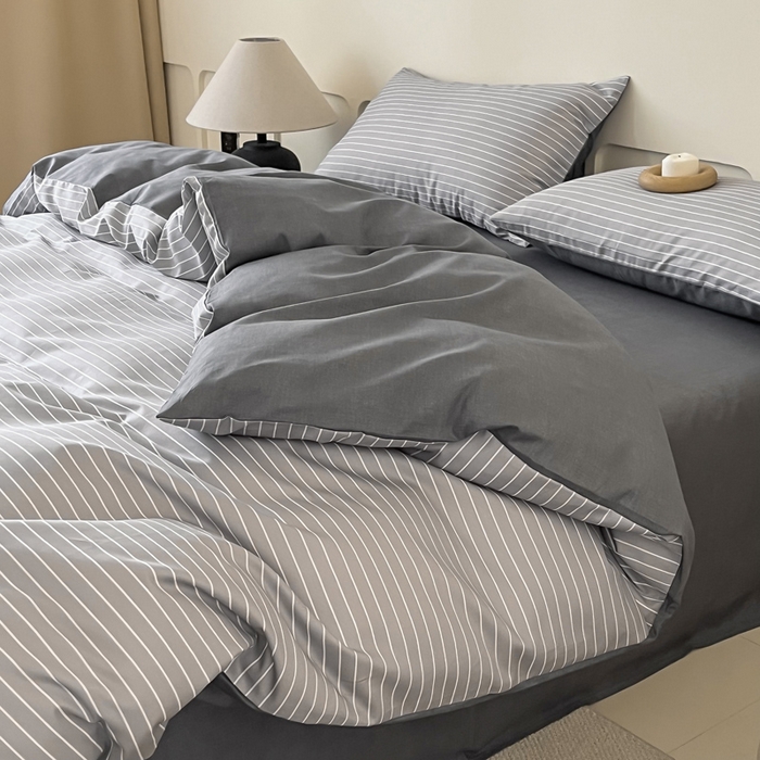 91家纺网 家纺一手货源 找家纺 涵宸家纺 2026新款全棉印花四件套-良品-场景二 英伦-浅灰