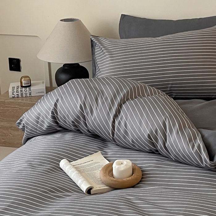 91家纺网 家纺一手货源 找家纺 涵宸家纺 2026新款全棉印花四件套-良品-场景二 英伦-深灰