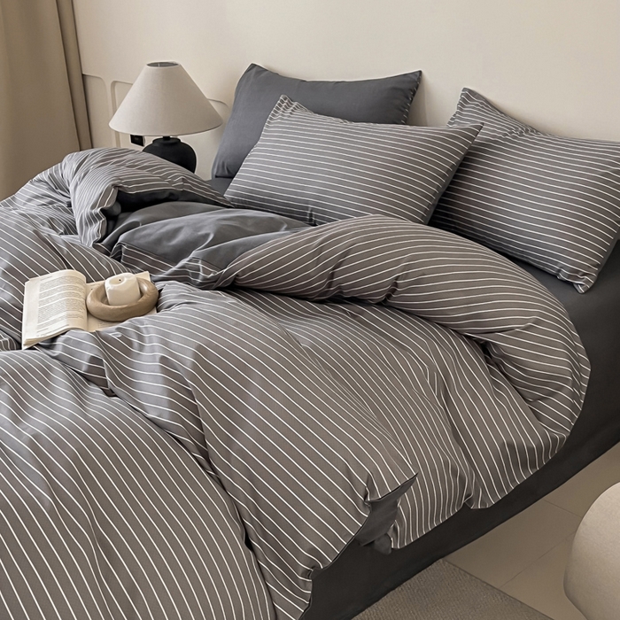 91家纺网 家纺一手货源 找家纺 涵宸家纺 2026新款全棉印花四件套-良品-场景二 英伦-深灰