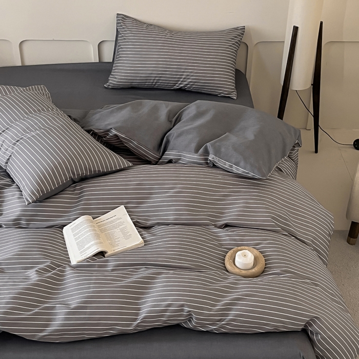 91家纺网 家纺一手货源 找家纺 涵宸家纺 2026新款全棉印花四件套-良品-场景二 英伦-深灰