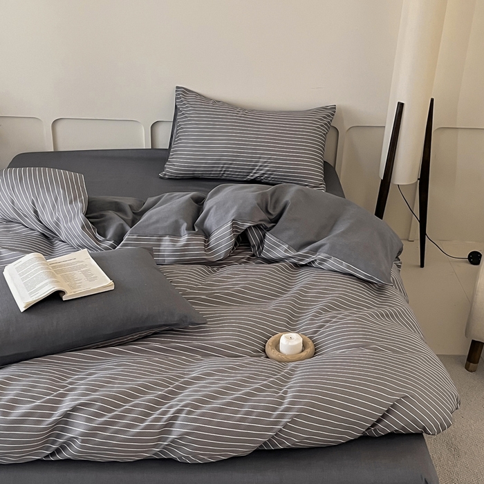 91家纺网 家纺一手货源 找家纺 涵宸家纺 2026新款全棉印花四件套-良品-场景二 英伦-深灰