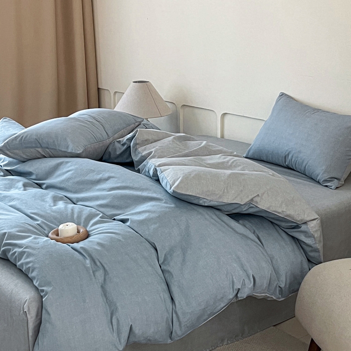 91家纺网 家纺一手货源 找家纺 涵宸家纺 2026新款全棉印花四件套-良品-场景二 云纹-兰浅灰