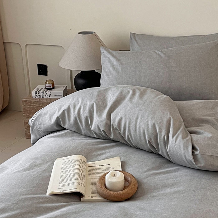 91家纺网 家纺一手货源 找家纺 涵宸家纺 2026新款全棉印花四件套-良品-场景二 云纹-浅灰