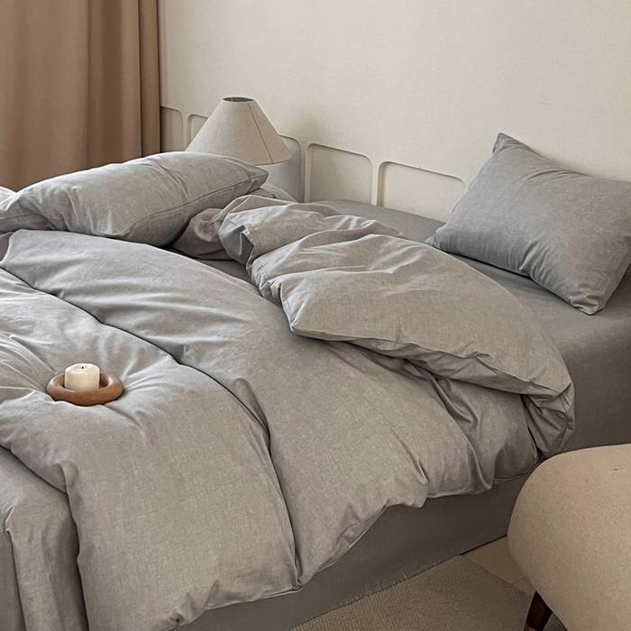 91家纺网 家纺一手货源 找家纺 涵宸家纺 2026新款全棉印花四件套-良品-场景二 云纹-浅灰