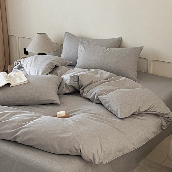 91家纺网 家纺一手货源 找家纺 涵宸家纺 2026新款全棉印花四件套-良品-场景二 云纹-浅灰