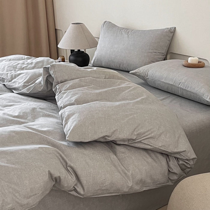 91家纺网 家纺一手货源 找家纺 涵宸家纺 2026新款全棉印花四件套-良品-场景二 云纹-浅灰