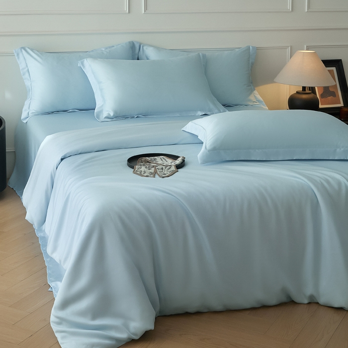 91家纺网 家纺一手货源 找家纺 （总）涵宸家纺 2026新款纯色天丝棉四件套-场景一