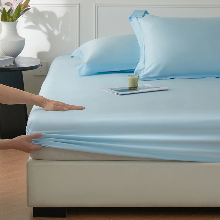 91家纺网 家纺一手货源 找家纺 （总）涵宸家纺 2026新款纯色天丝棉单床笠-场景一