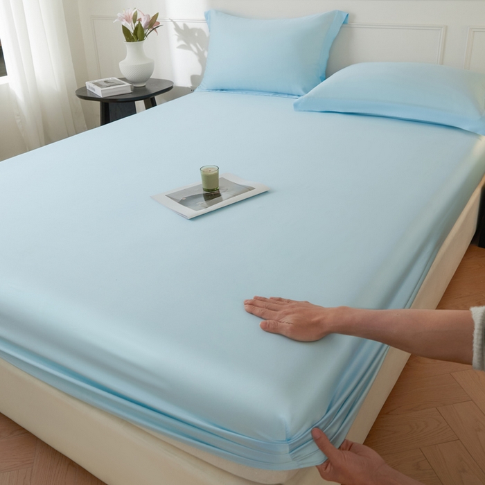 91家纺网 家纺一手货源 找家纺 （总）涵宸家纺 2026新款纯色天丝棉单床笠-场景一