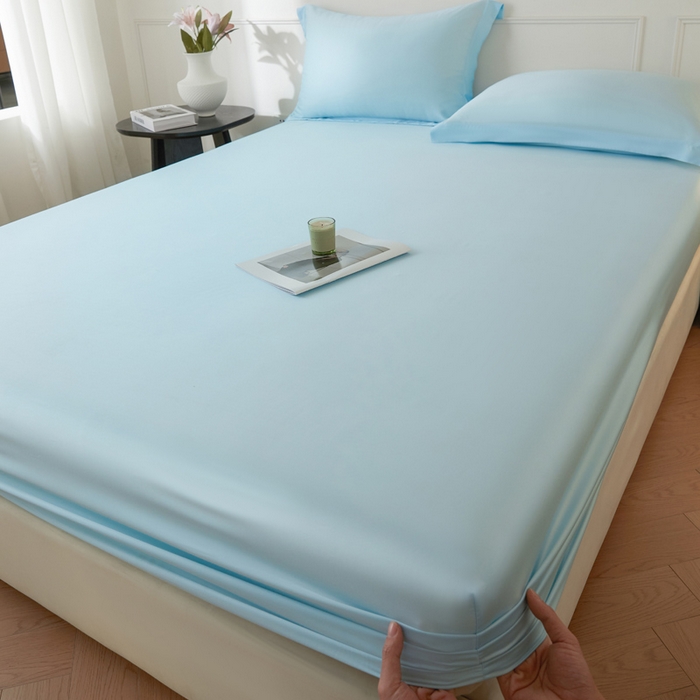 91家纺网 家纺一手货源 找家纺 （总）涵宸家纺 2026新款纯色天丝棉单床笠-场景一