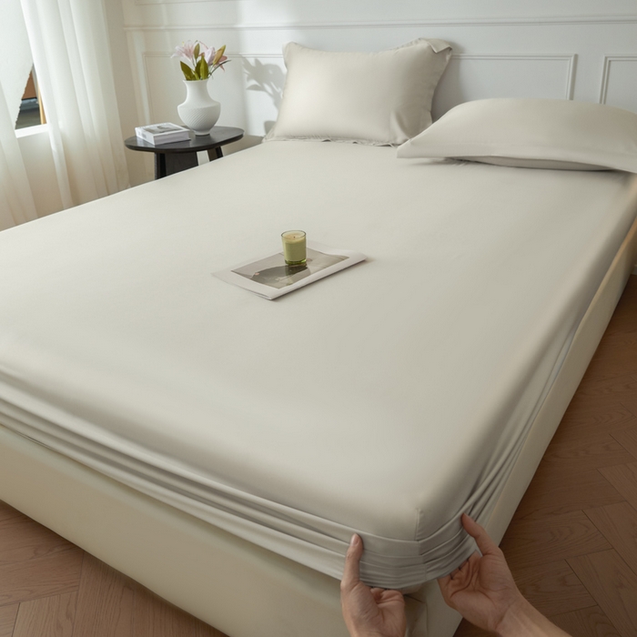 91家纺网 家纺一手货源 找家纺 （总）涵宸家纺 2026新款纯色天丝棉单床笠-场景一