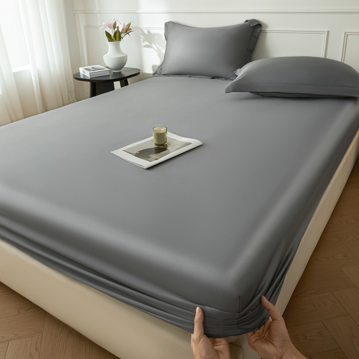 91家纺网 家纺一手货源 找家纺 （总）涵宸家纺 2026新款纯色天丝棉单床笠-场景一