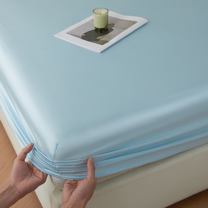 91家纺网 家纺一手货源 找家纺 涵宸家纺 2026新款纯色天丝棉单床笠-场景一 床笠-海天兰