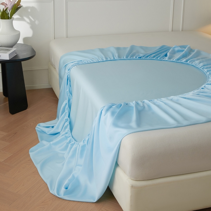 91家纺网 家纺一手货源 找家纺 涵宸家纺 2026新款纯色天丝棉单床笠-场景一 床笠-海天兰