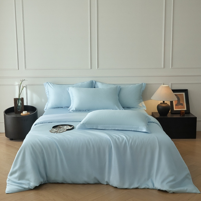 91家纺网 家纺一手货源 找家纺 涵宸家纺 2026新款纯色天丝棉单被套-场景一 海天兰