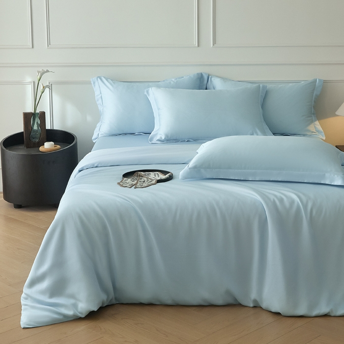 91家纺网 家纺一手货源 找家纺 涵宸家纺 2026新款纯色天丝棉单被套-场景一 海天兰