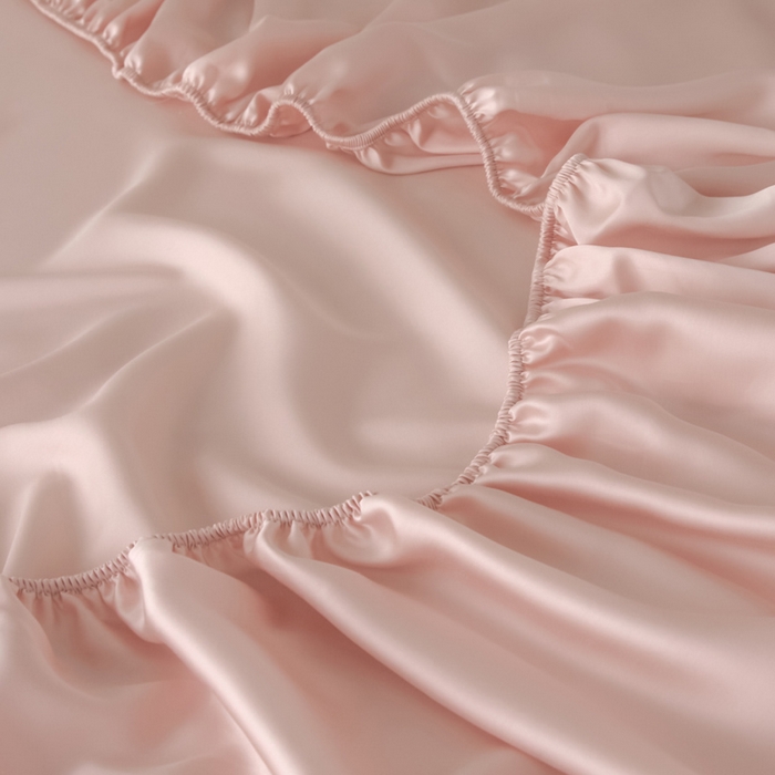 91家纺网 家纺一手货源 找家纺 涵宸家纺 2026新款纯色天丝棉单床笠-场景一 床笠-玫瑰粉