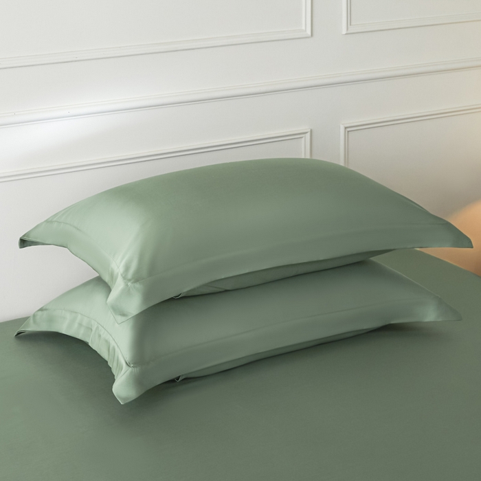 91家纺网 家纺一手货源 找家纺 涵宸家纺 2026新款纯色天丝棉单床笠-场景一 床笠-赛琳绿