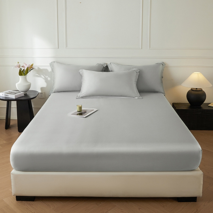 91家纺网 家纺一手货源 找家纺 涵宸家纺 2026新款纯色天丝棉单床笠-场景一 床笠-时尚灰