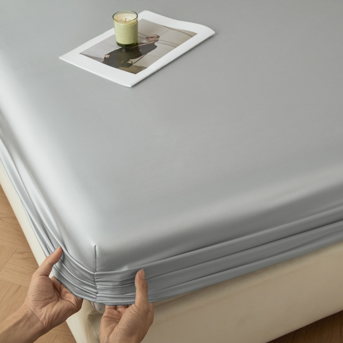 91家纺网 家纺一手货源 找家纺 涵宸家纺 2026新款纯色天丝棉单床笠-场景一 床笠-时尚灰