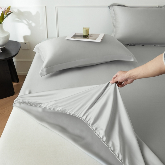 91家纺网 家纺一手货源 找家纺 涵宸家纺 2026新款纯色天丝棉单床笠-场景一 床笠-时尚灰