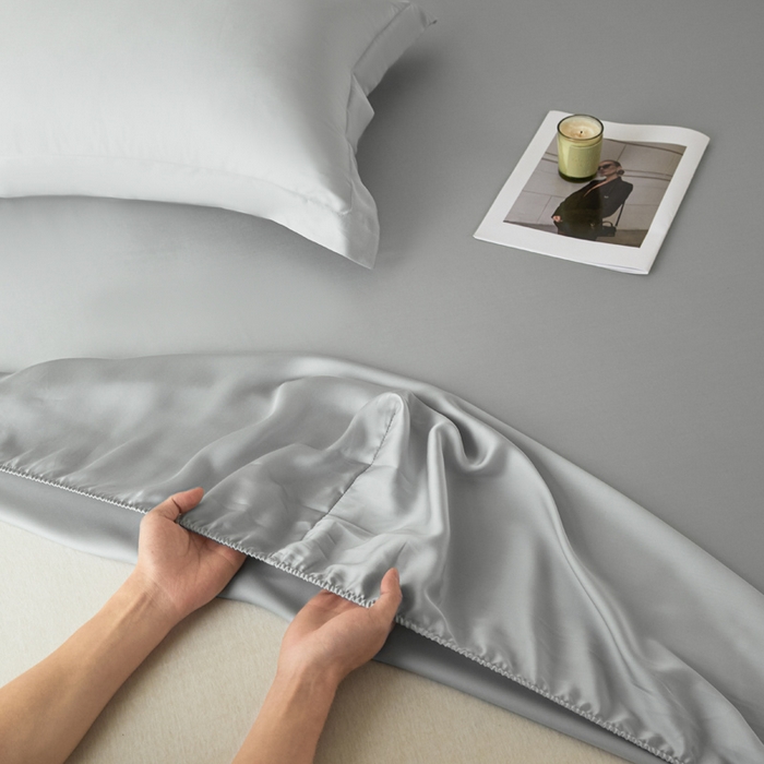 91家纺网 家纺一手货源 找家纺 涵宸家纺 2026新款纯色天丝棉单床笠-场景一 床笠-时尚灰