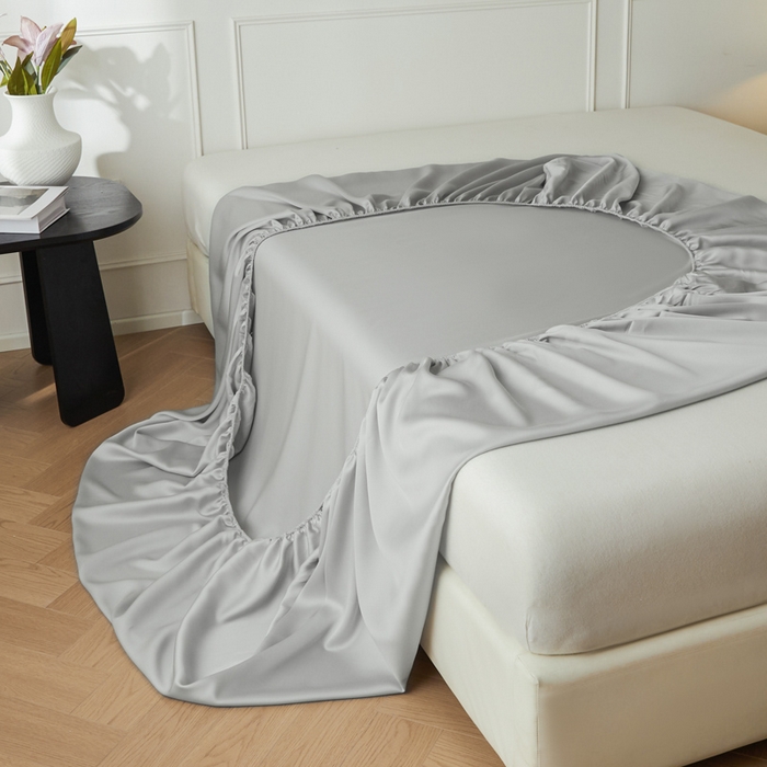 91家纺网 家纺一手货源 找家纺 涵宸家纺 2026新款纯色天丝棉单床笠-场景一 床笠-时尚灰