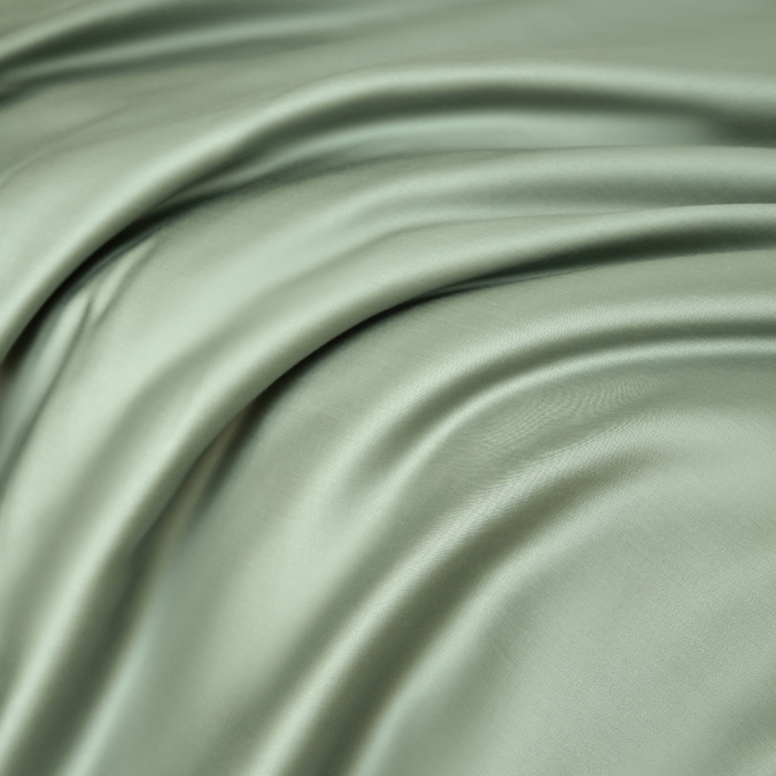 91家纺网 家纺一手货源 找家纺 涵宸家纺 2026新款纯色天丝棉单被套-场景一 赛琳绿+奶茶杏