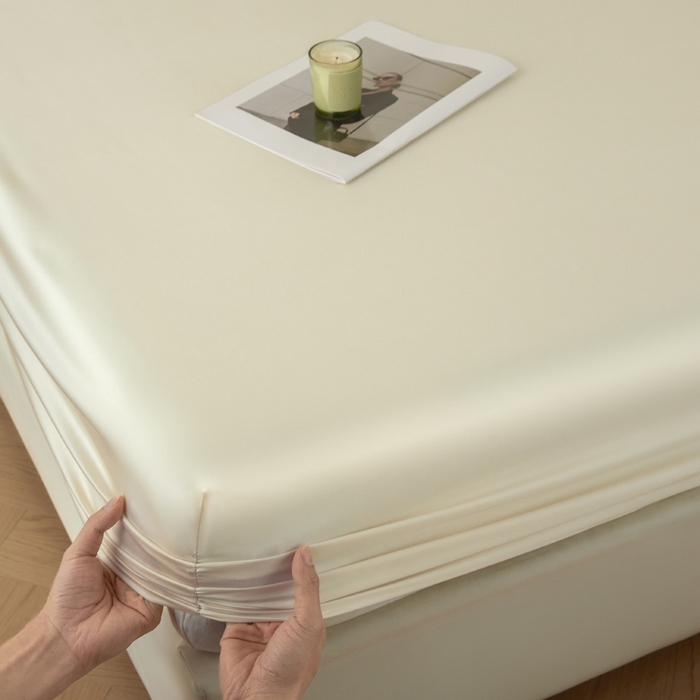 91家纺网 家纺一手货源 找家纺 涵宸家纺 2026新款纯色天丝棉单床笠-场景一 床笠-象牙白