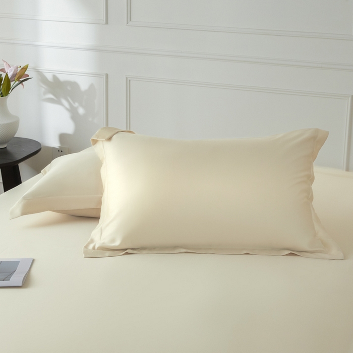 91家纺网 家纺一手货源 找家纺 涵宸家纺 2026新款纯色天丝棉单床笠-场景一 床笠-象牙白