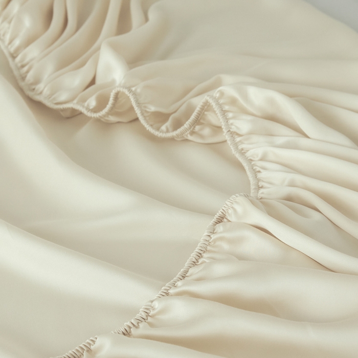 91家纺网 家纺一手货源 找家纺 涵宸家纺 2026新款纯色天丝棉单床笠-场景一 床笠-象牙白