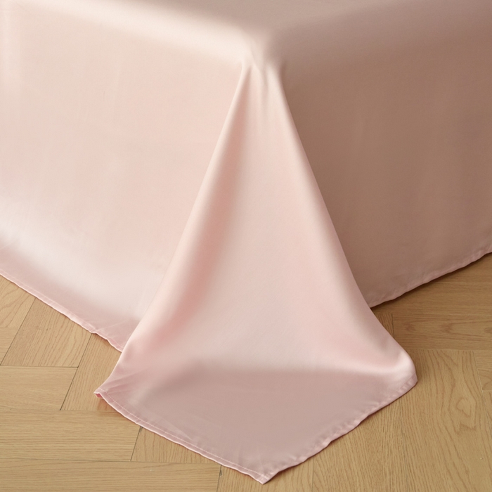 91家纺网 家纺一手货源 找家纺 涵宸家纺 2026新款纯色天丝棉单被套-场景一 时尚灰+玫瑰粉