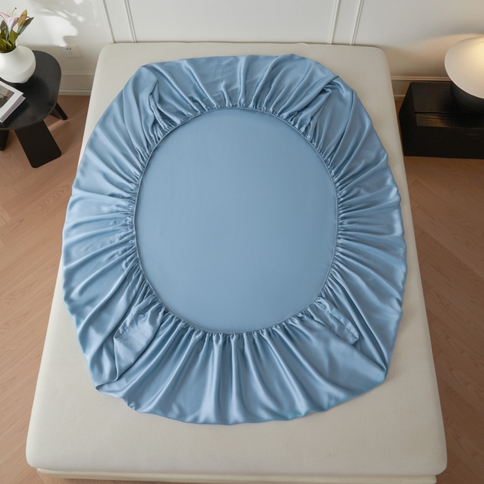 91家纺网 家纺一手货源 找家纺 涵宸家纺 2026新款纯色天丝棉单床笠-场景一 床笠-星耀兰